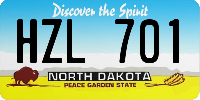 ND license plate HZL701