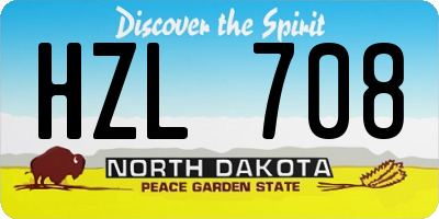ND license plate HZL708