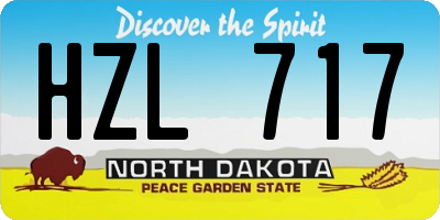 ND license plate HZL717