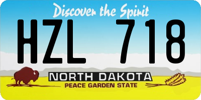 ND license plate HZL718