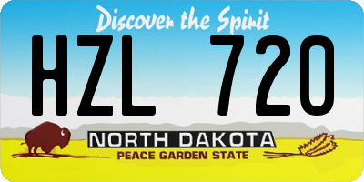 ND license plate HZL720