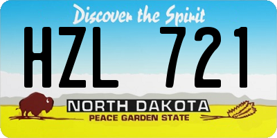 ND license plate HZL721