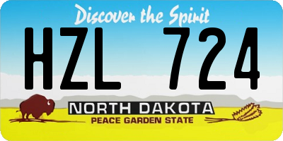 ND license plate HZL724