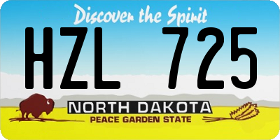 ND license plate HZL725