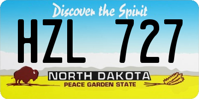 ND license plate HZL727