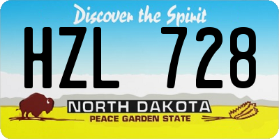 ND license plate HZL728