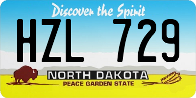 ND license plate HZL729