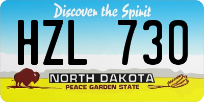 ND license plate HZL730