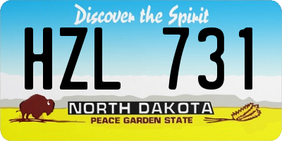 ND license plate HZL731
