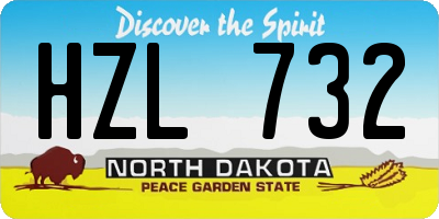 ND license plate HZL732