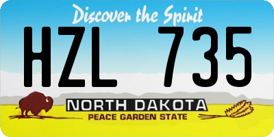 ND license plate HZL735