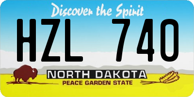 ND license plate HZL740