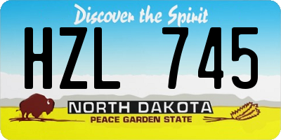 ND license plate HZL745