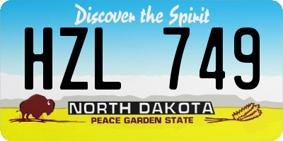 ND license plate HZL749