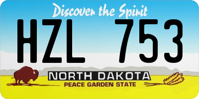 ND license plate HZL753