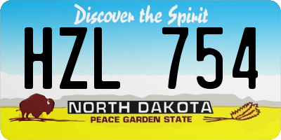 ND license plate HZL754