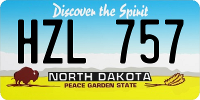 ND license plate HZL757