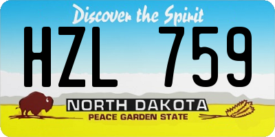 ND license plate HZL759