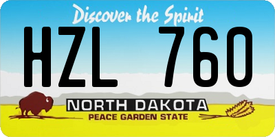 ND license plate HZL760