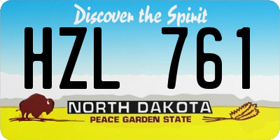 ND license plate HZL761