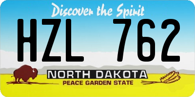 ND license plate HZL762