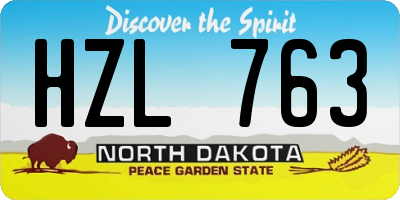 ND license plate HZL763