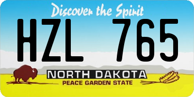 ND license plate HZL765