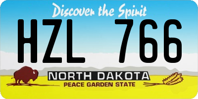ND license plate HZL766
