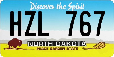 ND license plate HZL767