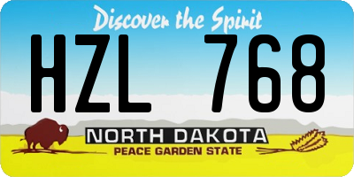 ND license plate HZL768