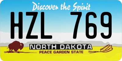 ND license plate HZL769