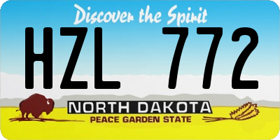 ND license plate HZL772