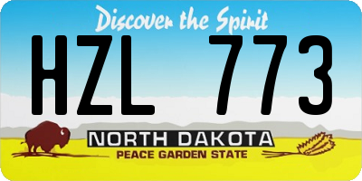 ND license plate HZL773