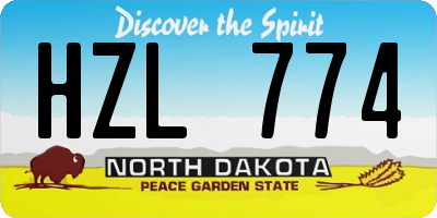 ND license plate HZL774