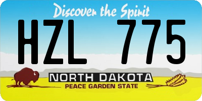ND license plate HZL775