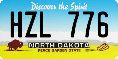 ND license plate HZL776