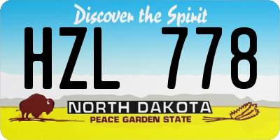 ND license plate HZL778