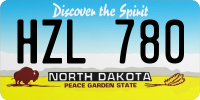 ND license plate HZL780