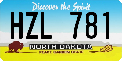 ND license plate HZL781