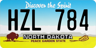 ND license plate HZL784