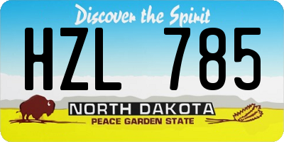 ND license plate HZL785