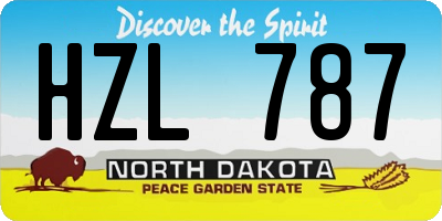 ND license plate HZL787