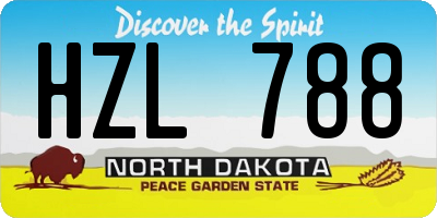 ND license plate HZL788