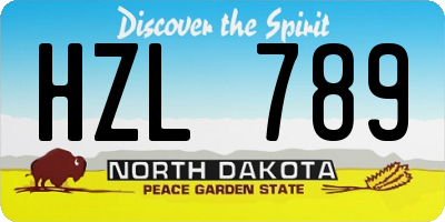 ND license plate HZL789