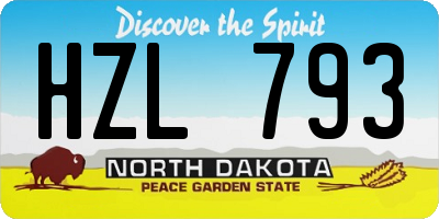 ND license plate HZL793