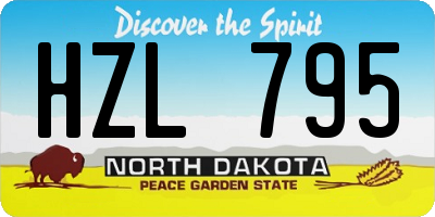 ND license plate HZL795