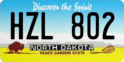 ND license plate HZL802