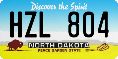 ND license plate HZL804