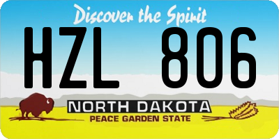 ND license plate HZL806