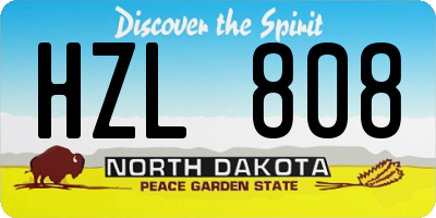 ND license plate HZL808